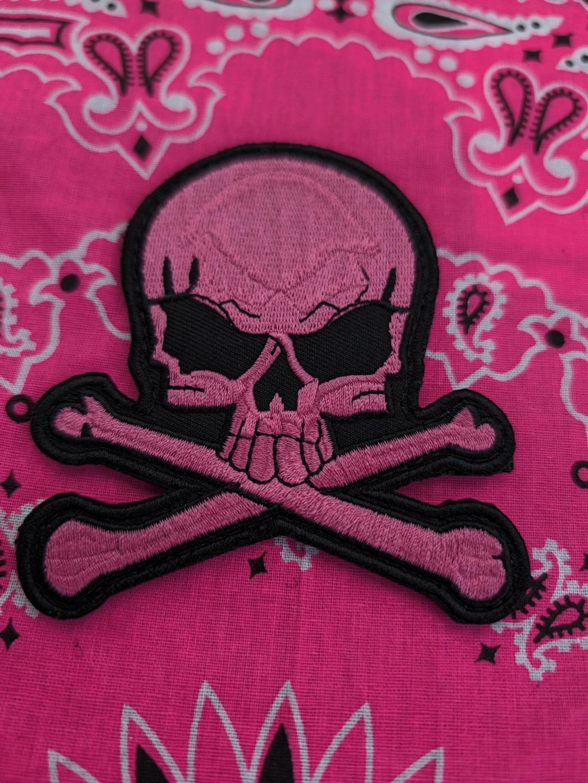 Iron Pink Skull Bone Patch