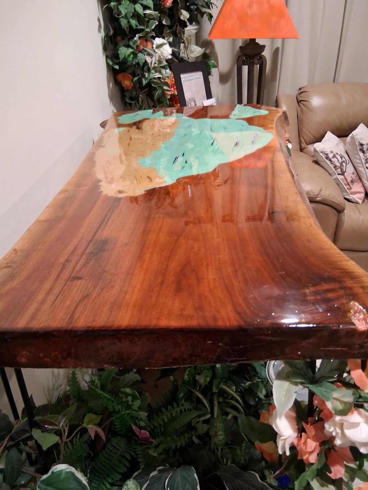 Hand Made Wooden Resin Table