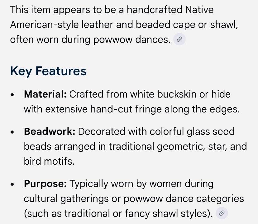 Historical Native American shawl and skirt set