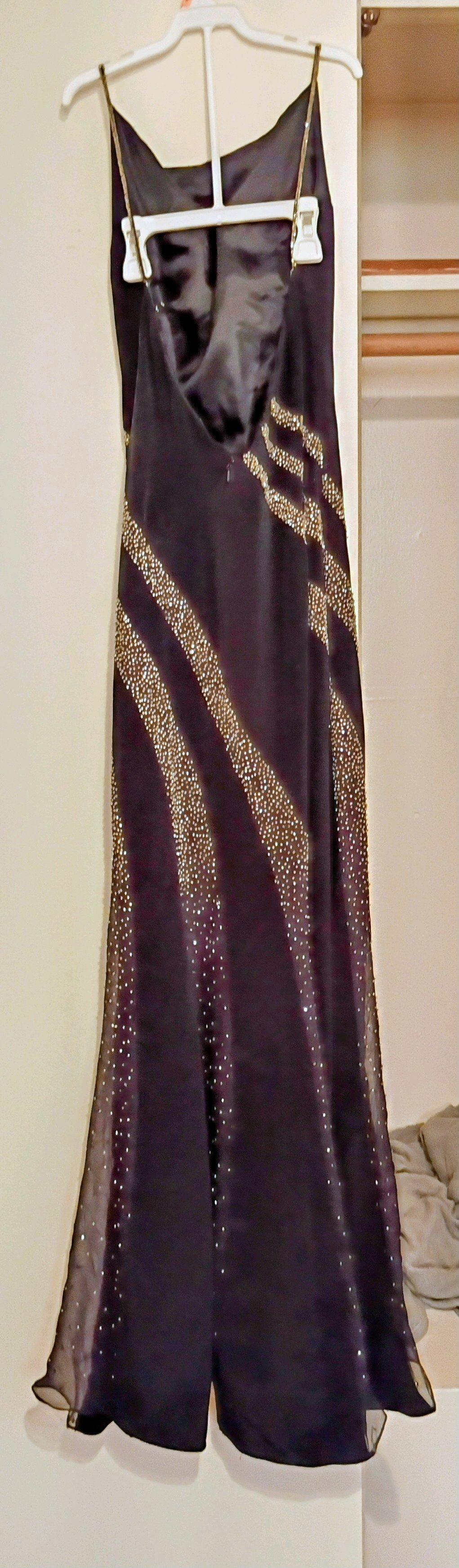 Vintage Y2K Tiffany Designs 100 Silk Rhinestone Gown sz 4