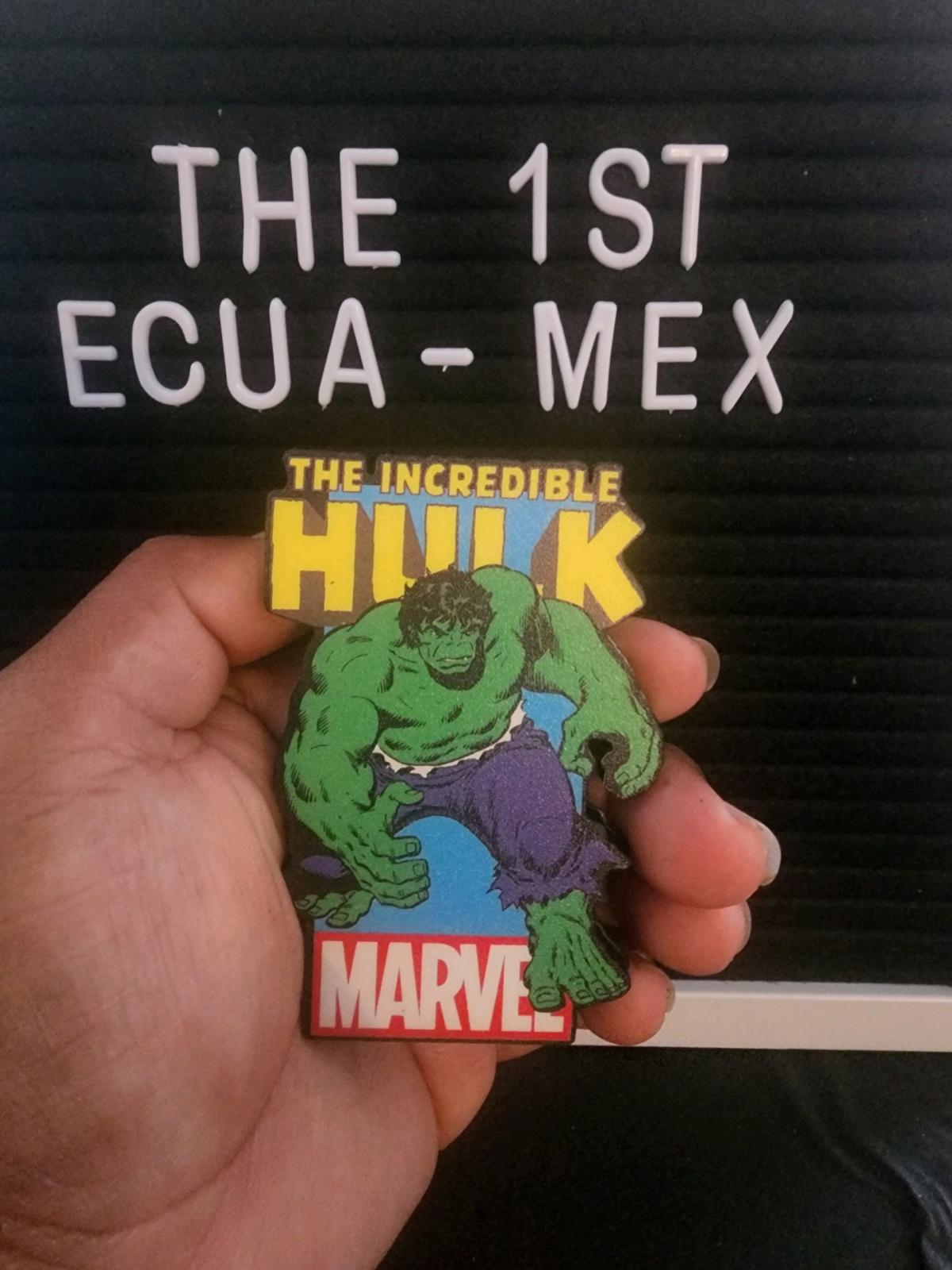 Incredible Hulk diecut magnet or sticker featuring classic v