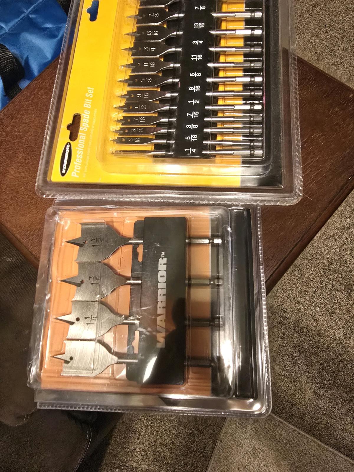 Warrior Spade Drill Bit Set 13Piece  4Piece Large  Brand New