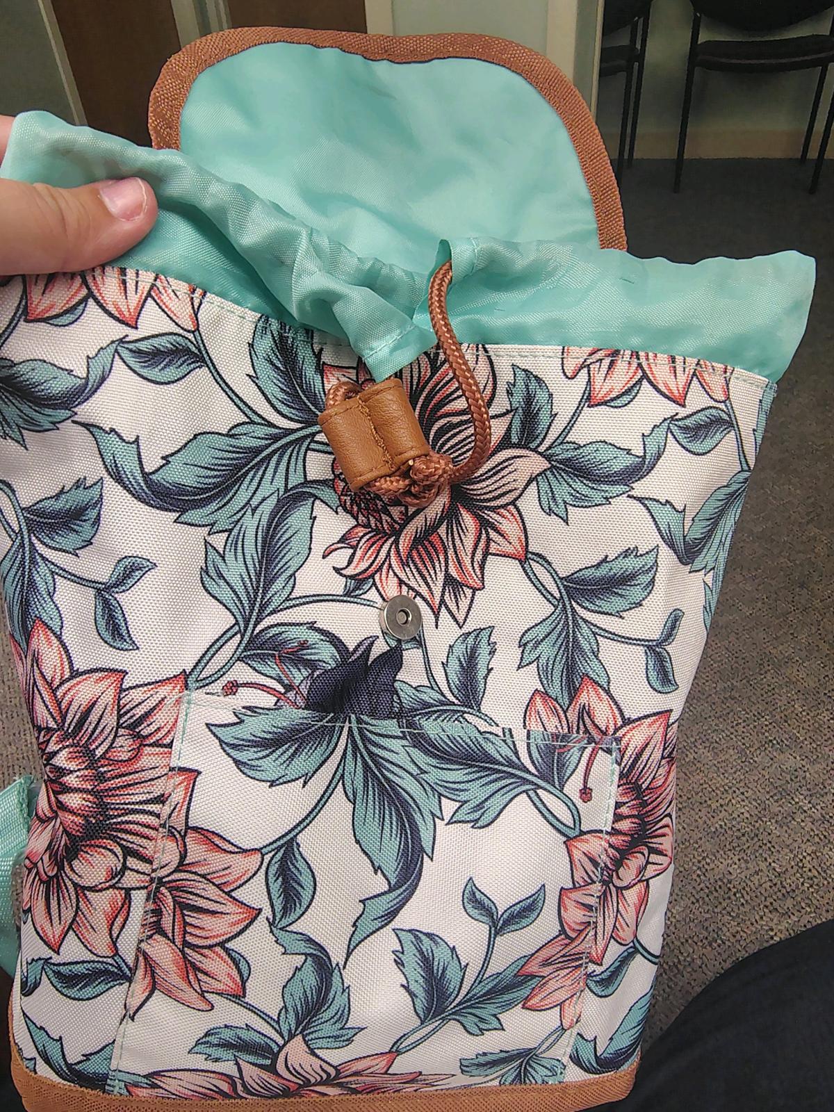 mini backpack flower print