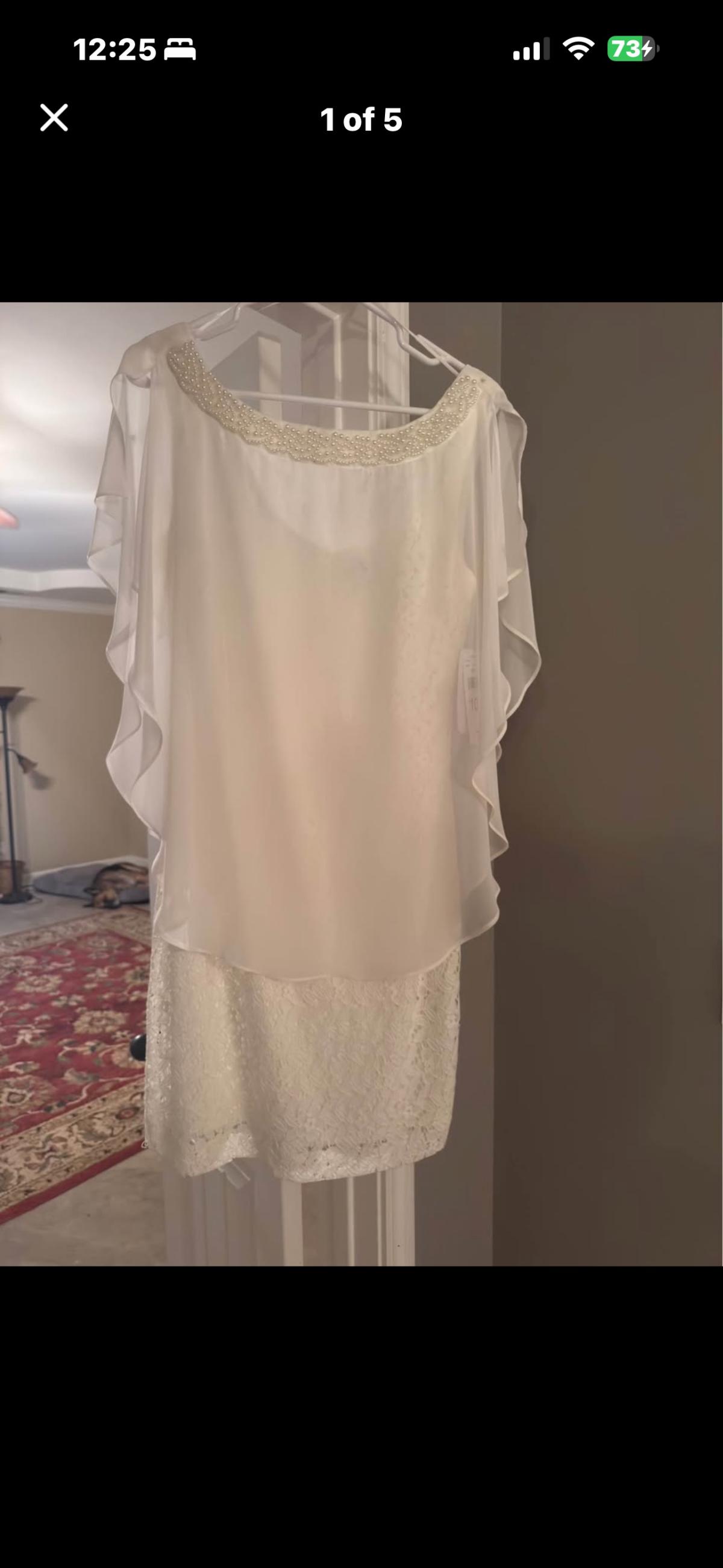 boutique lace dress with lining and faux pearls