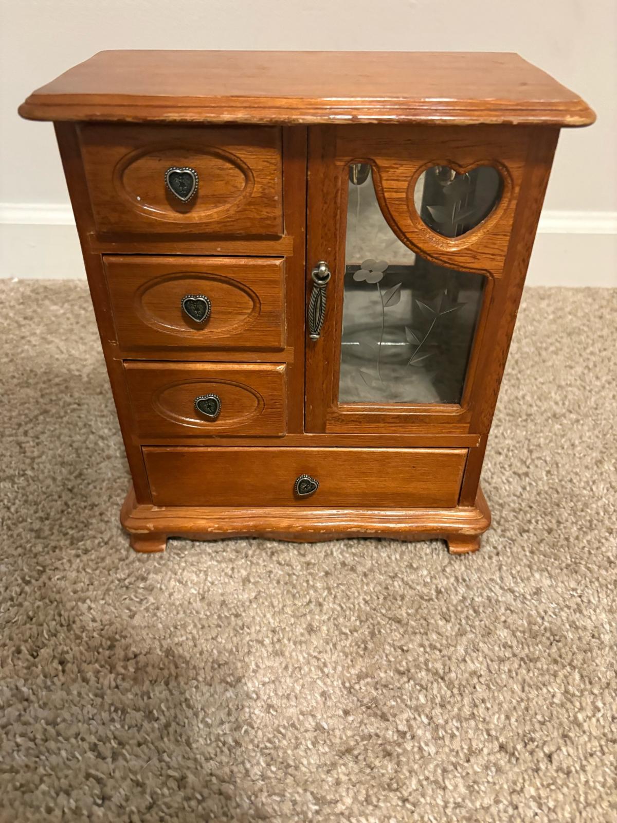 Old Wooden Jewelry Box