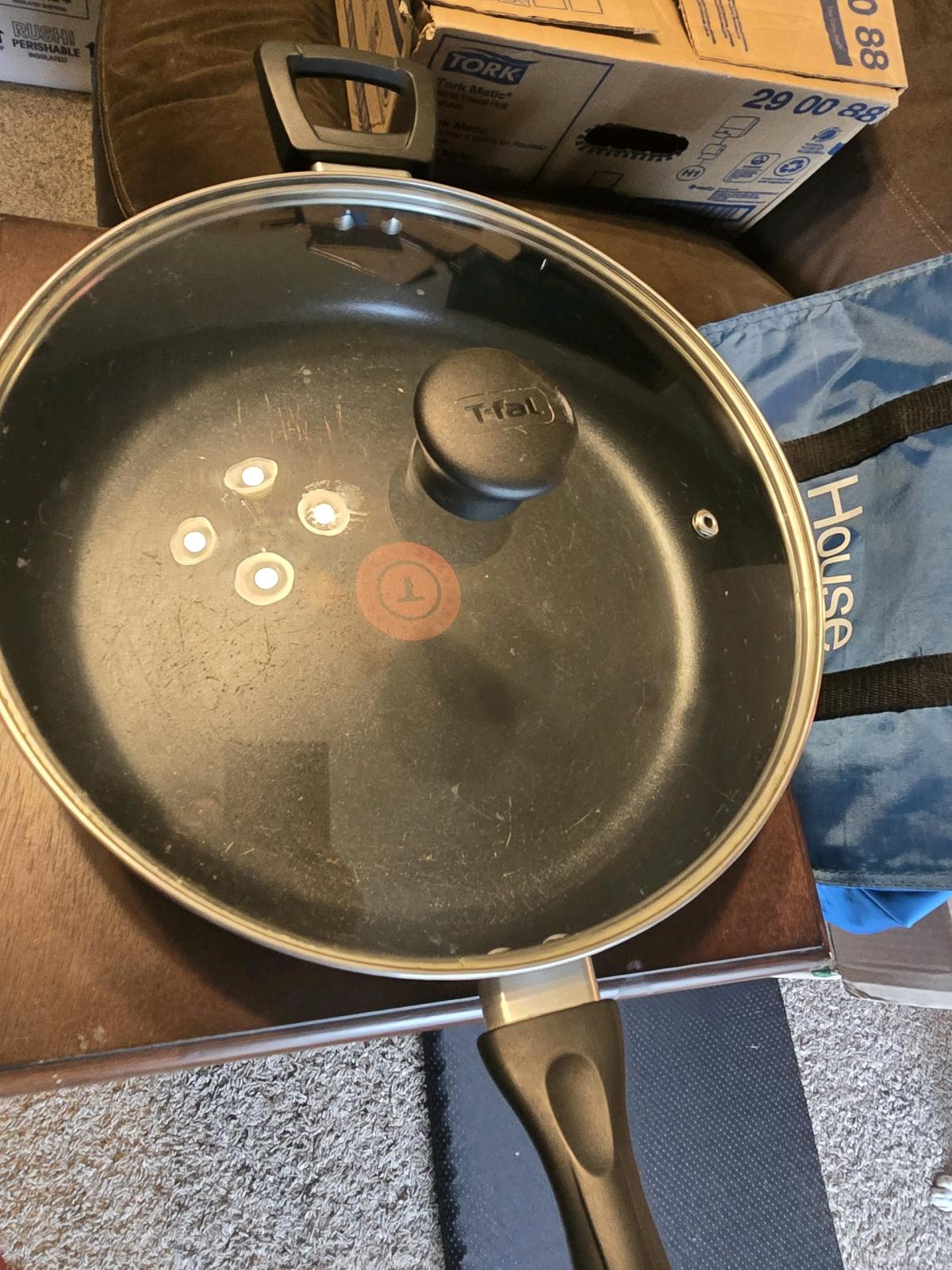 Tfal Deep Skillet  Saute Pan with Glass Lid 12