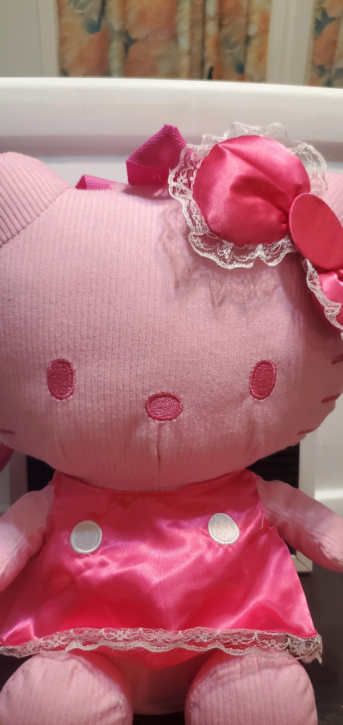 Hello Kitty Pink Plush Backpack  Cute Satin Dress  New Witho