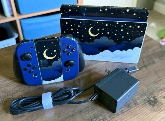 Nintendo Switch Console Dock JoyCons Custom Celestial Skin