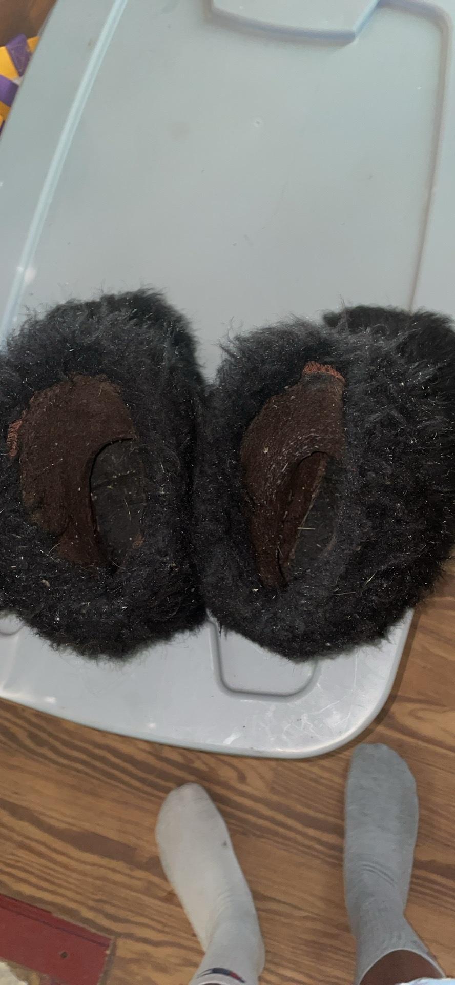 black fur boots
