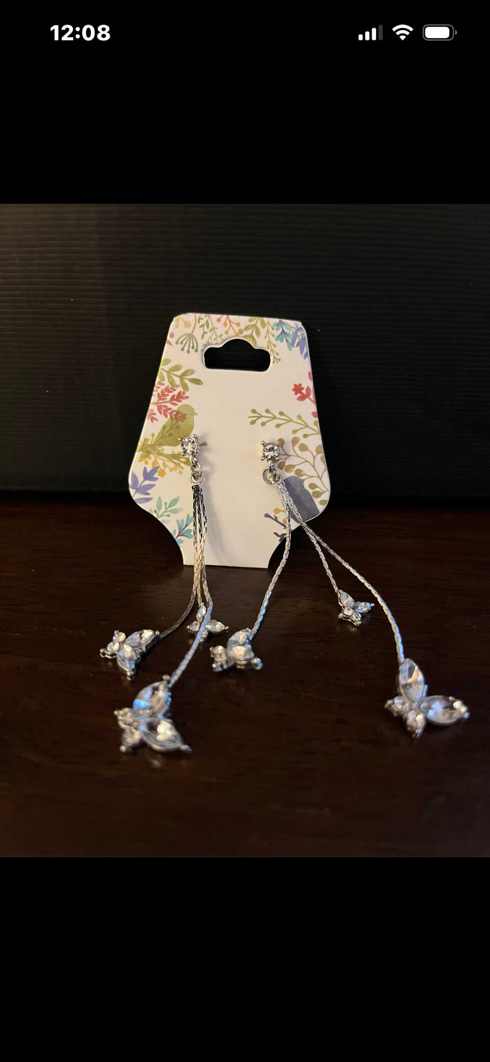 Silver Two Winged Butterfly Post Earrings