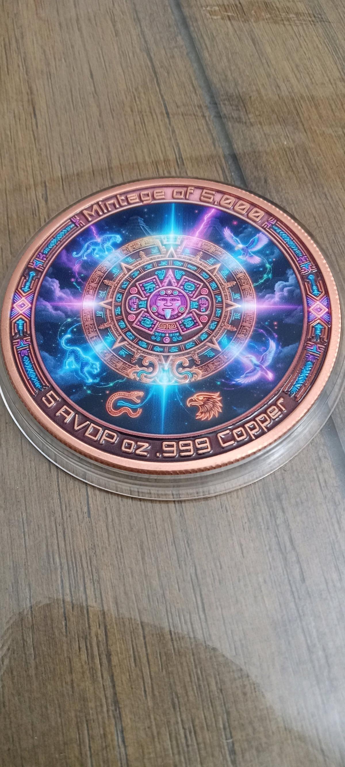 5 Oz Copper Round Aztec Princess