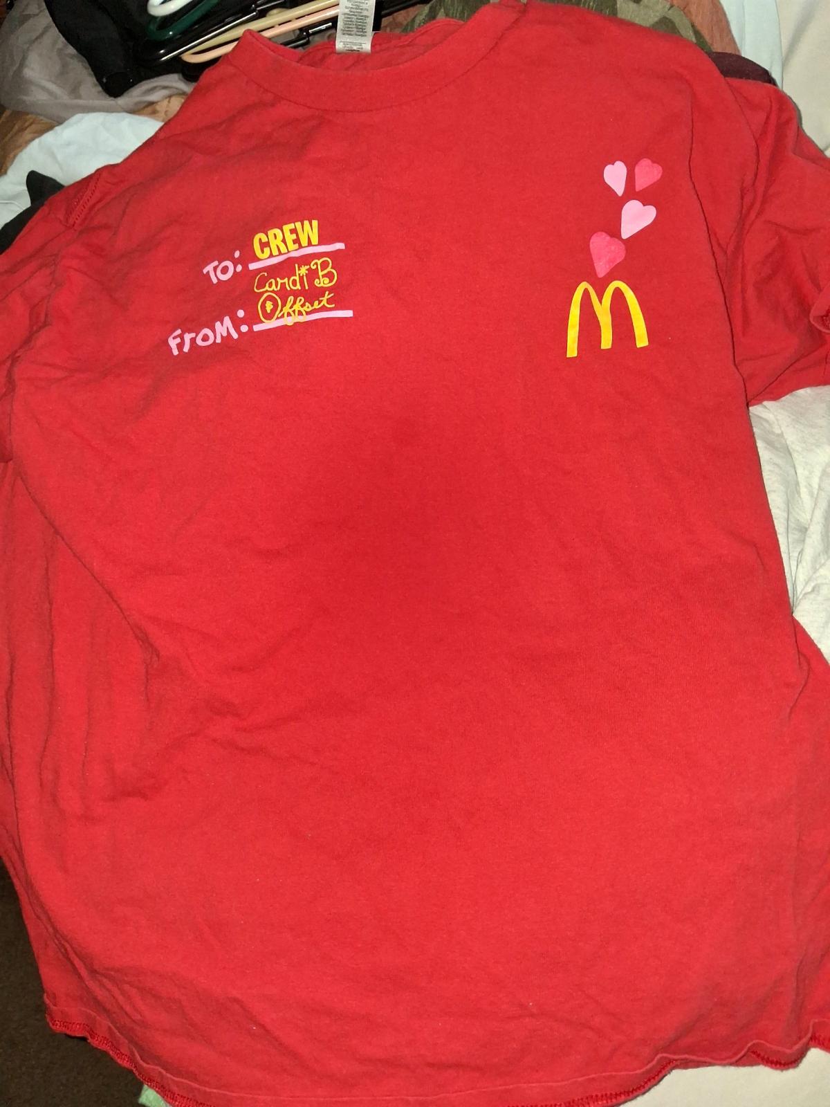 cardi B and offset womens McDonalds employee shirts