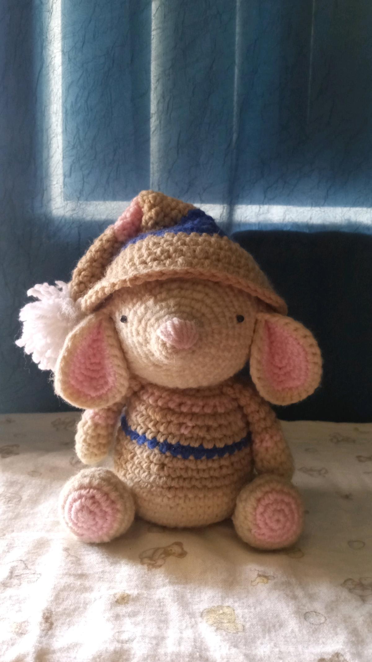 Handmade Crochet FloppyEared Mouse Plush