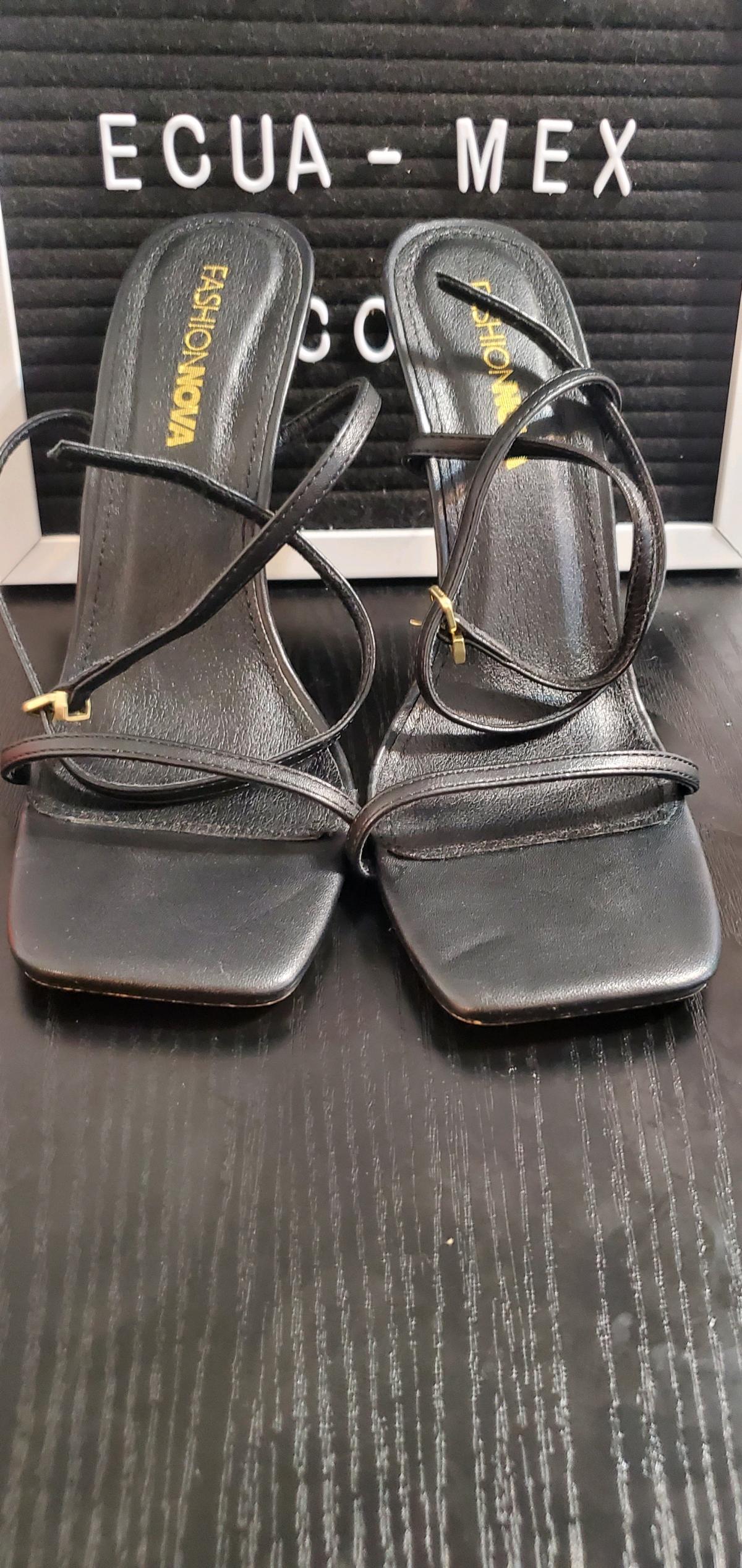 Fashion Nova Black Strappy Heels no box