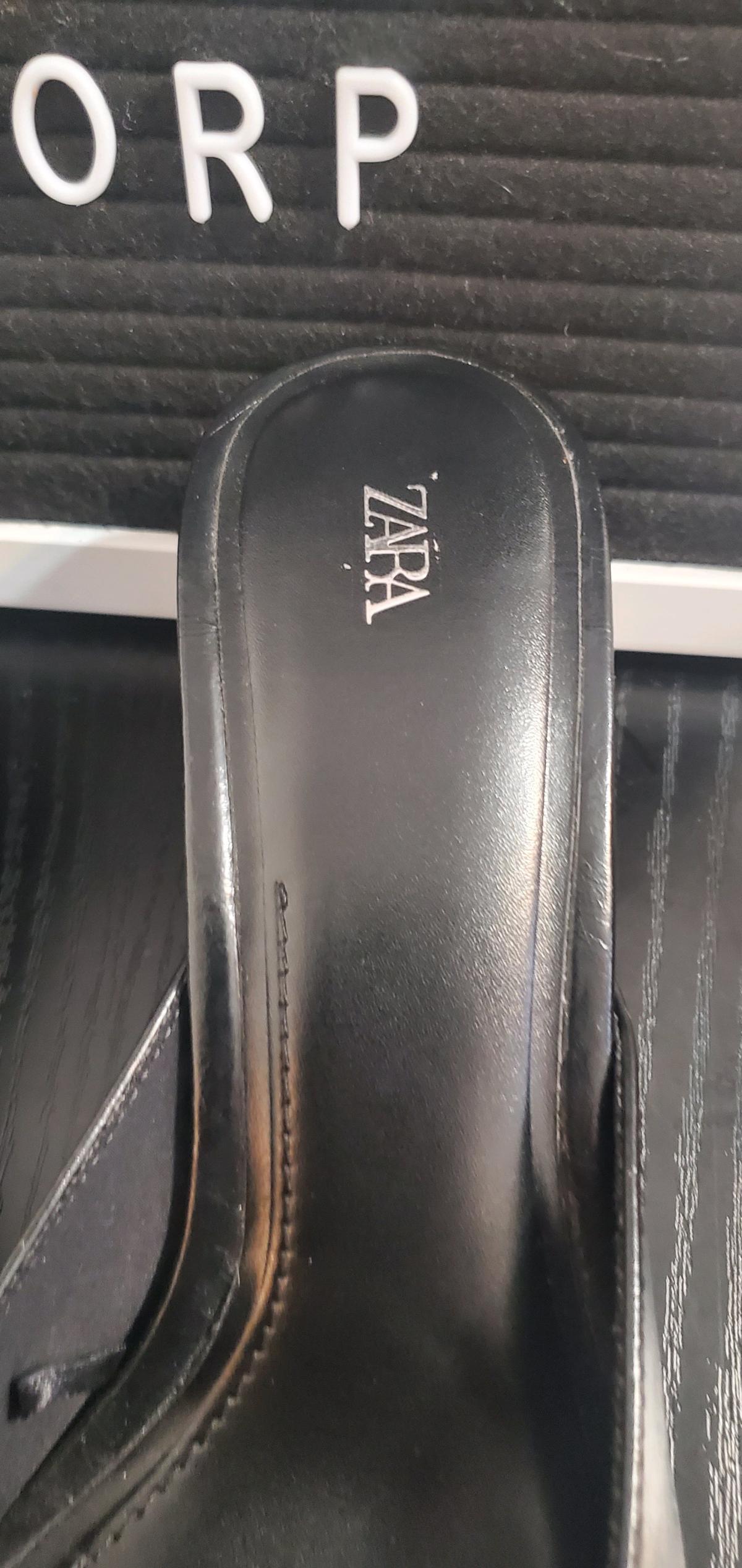 Zara Black Pointed Mules
