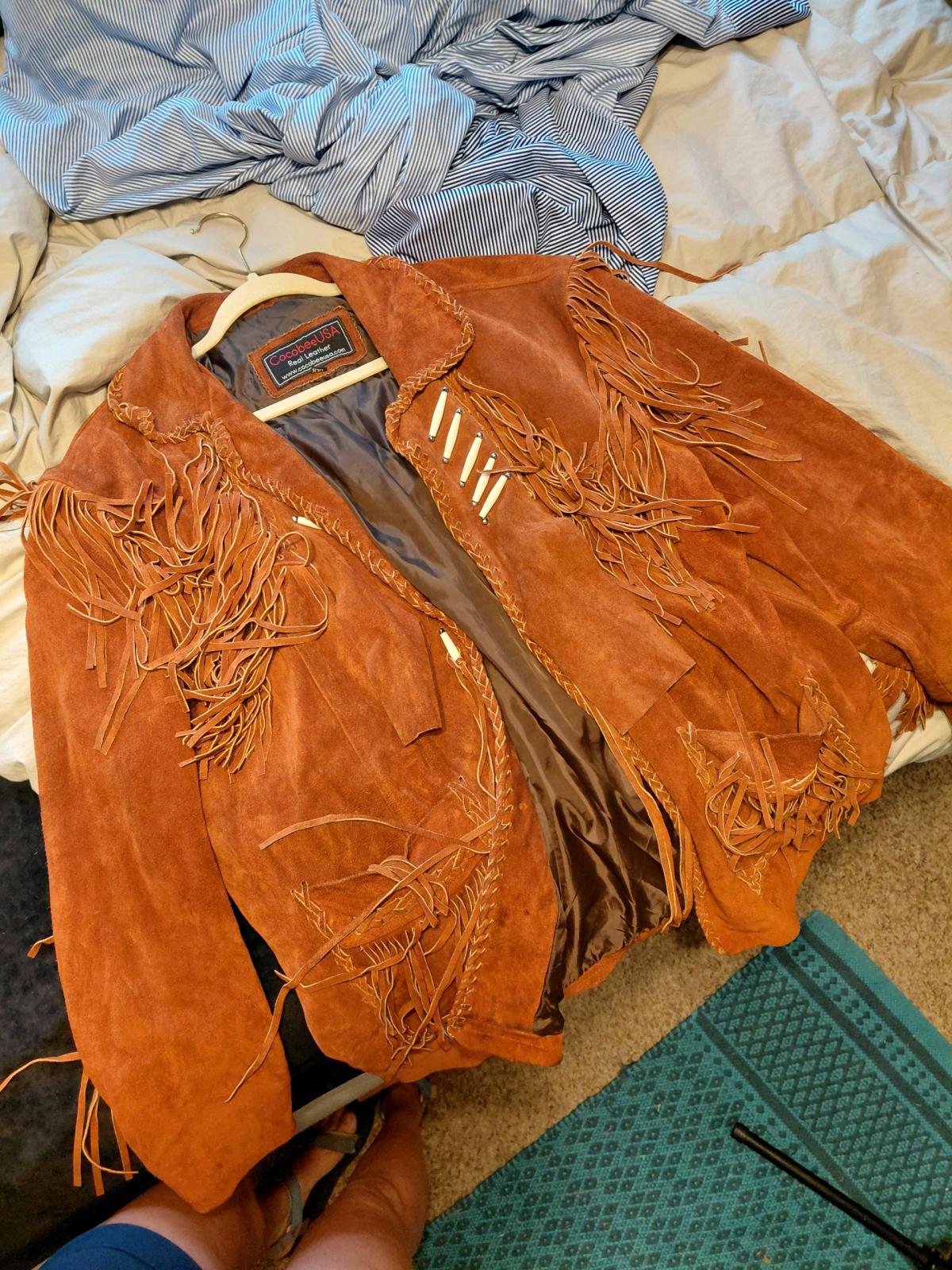 Beautiful 2 X Large Fringe Leather Jacket