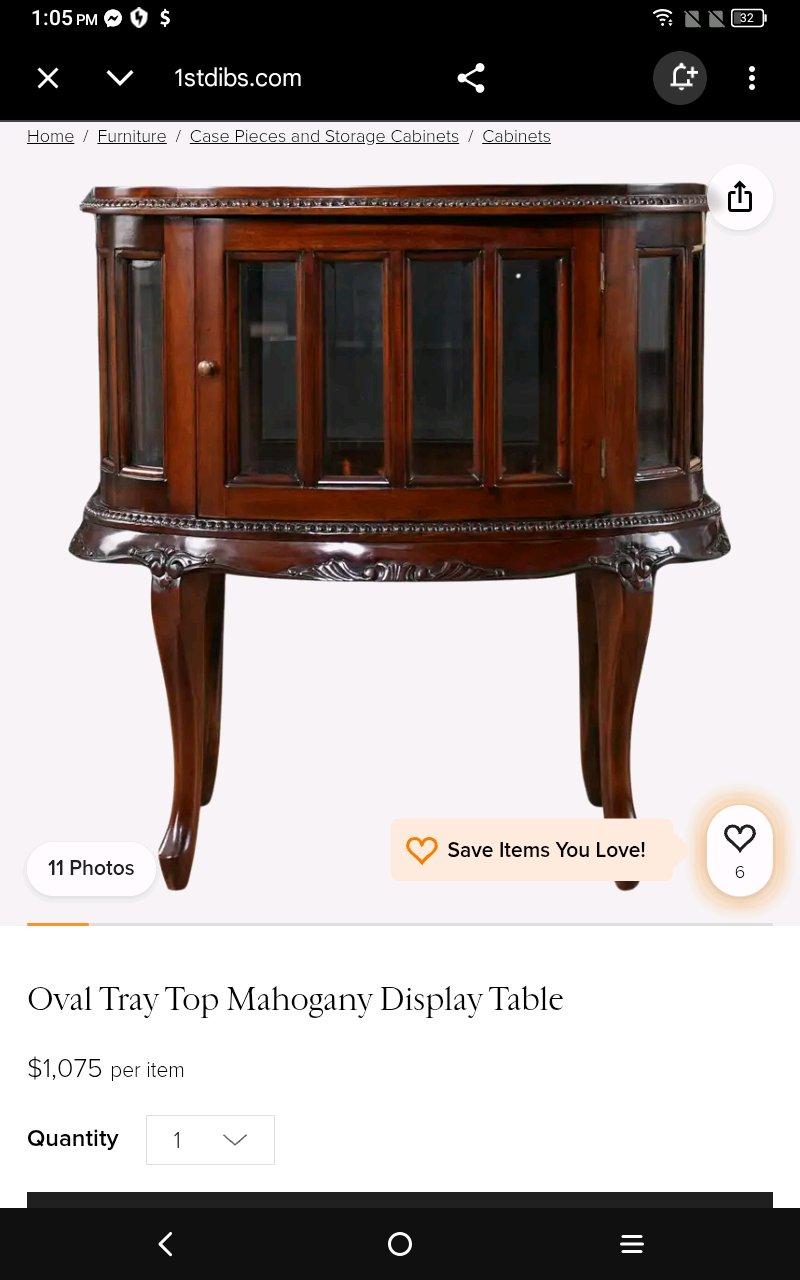 Oval tray top mohagany tables