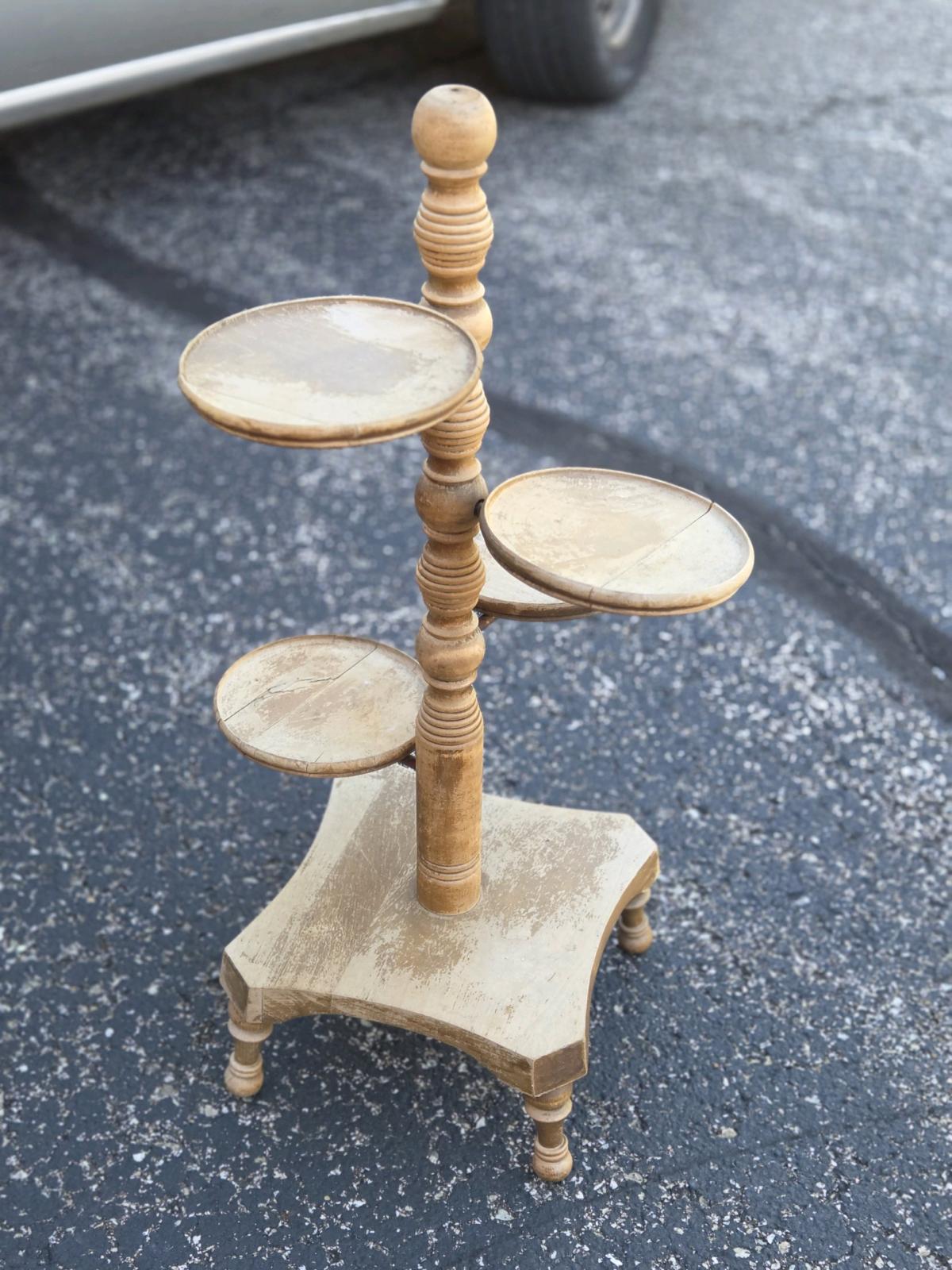 vintage 4 teir solid wood plant stand