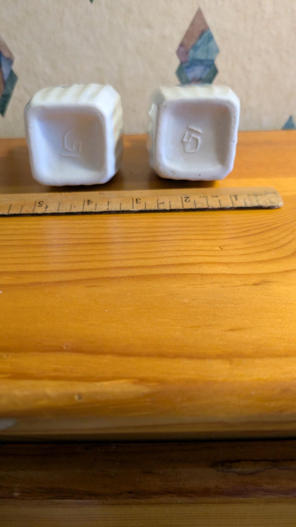 Ceramic White Oil  Vinegar Set 2 Bottles w Handle Pour Spout