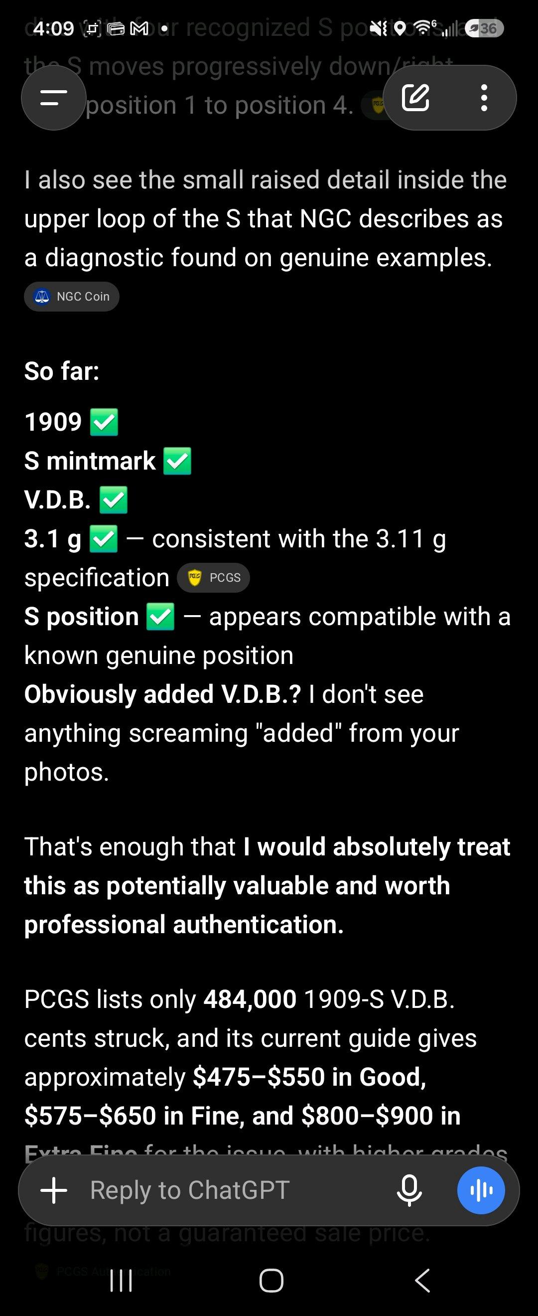 1909 vdb s wheat