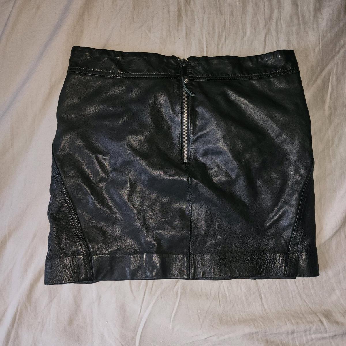 genuine leather skirt MNG brand
