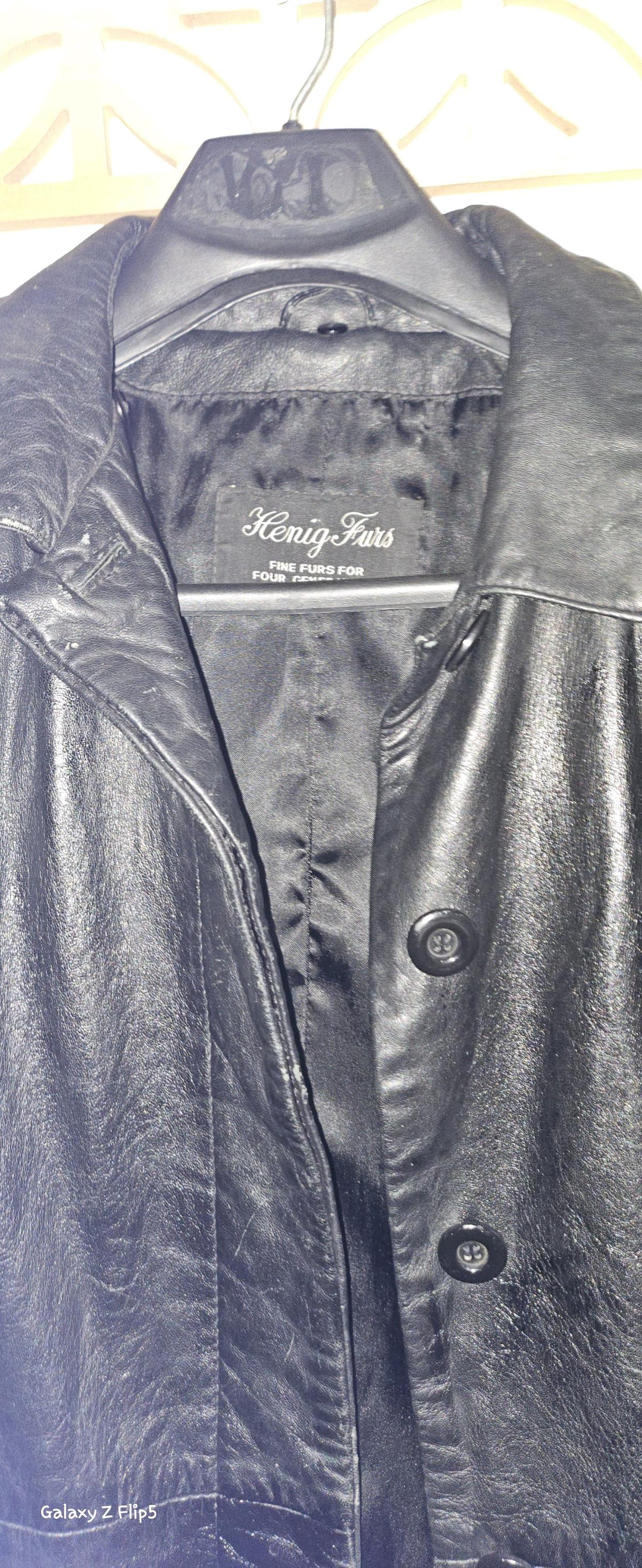 Leather trench coat