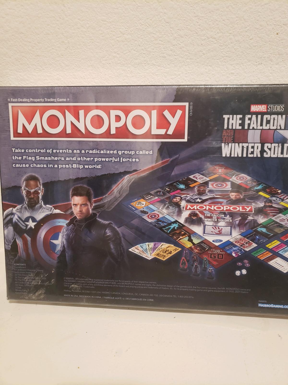 Monopoly board game marvel studios the falcan and Winter sol