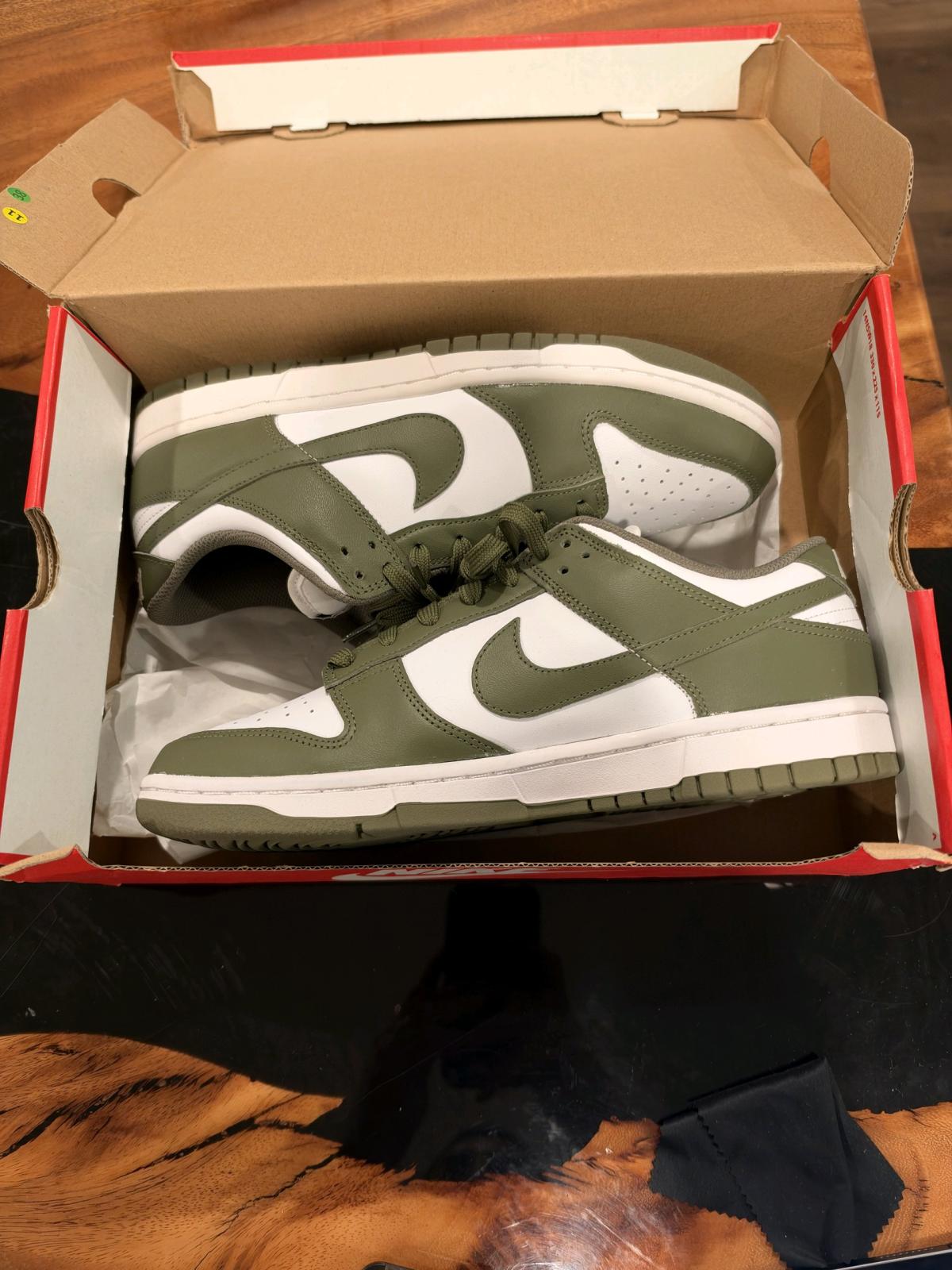 Nike Dunk Low Medium Olive White Sneakers