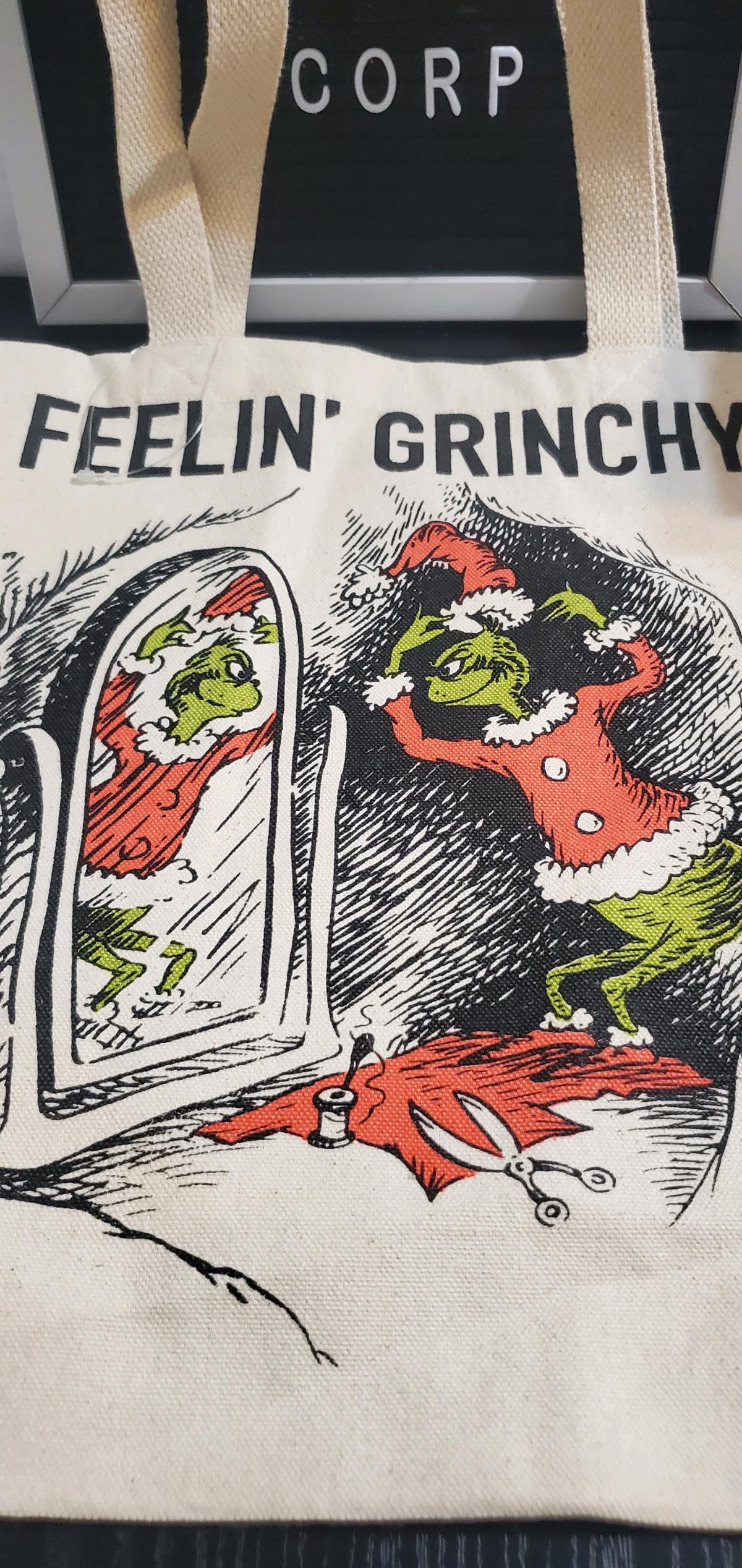 The Grinch Feelin Grinchy Canvas Tote Bag