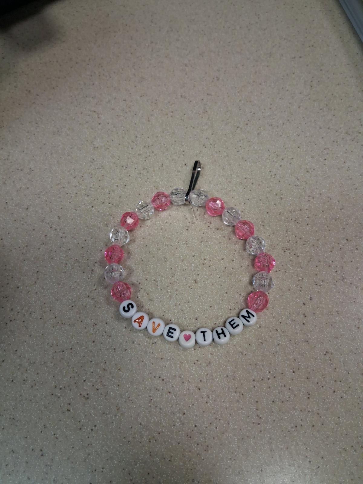 breast cancer awareness save them phone bracelet
