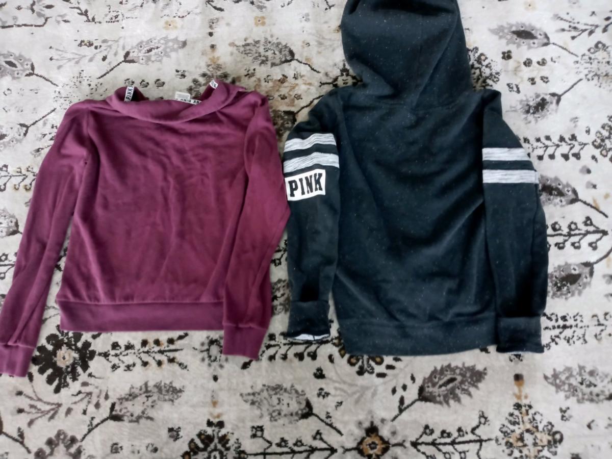 Bundle of 2 Victorias Secret PINK Pullover Sweatshirt Hoodie