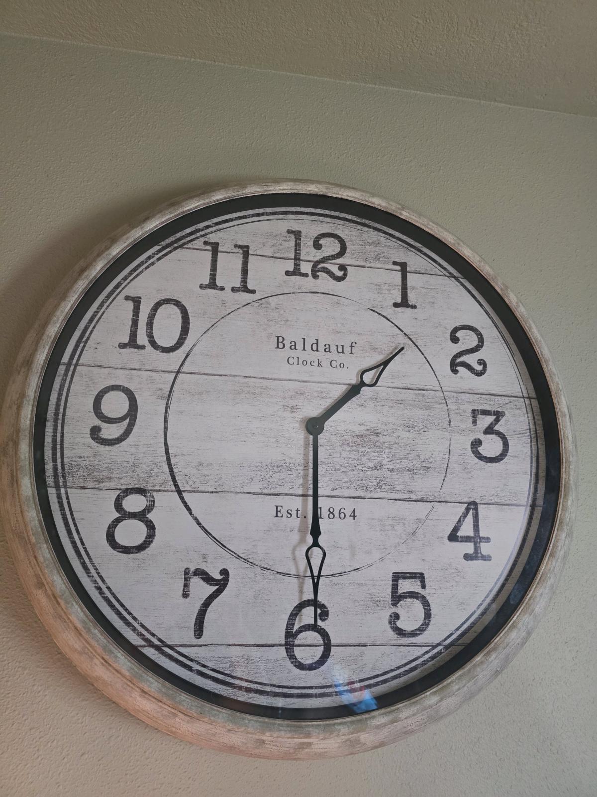 Large 30 Baldauf Clock Co Wall Clock Farmhouse  Rustic Style