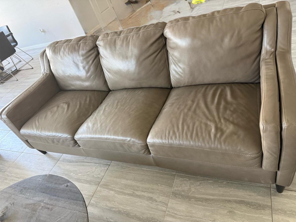 leather sofa gray nmf