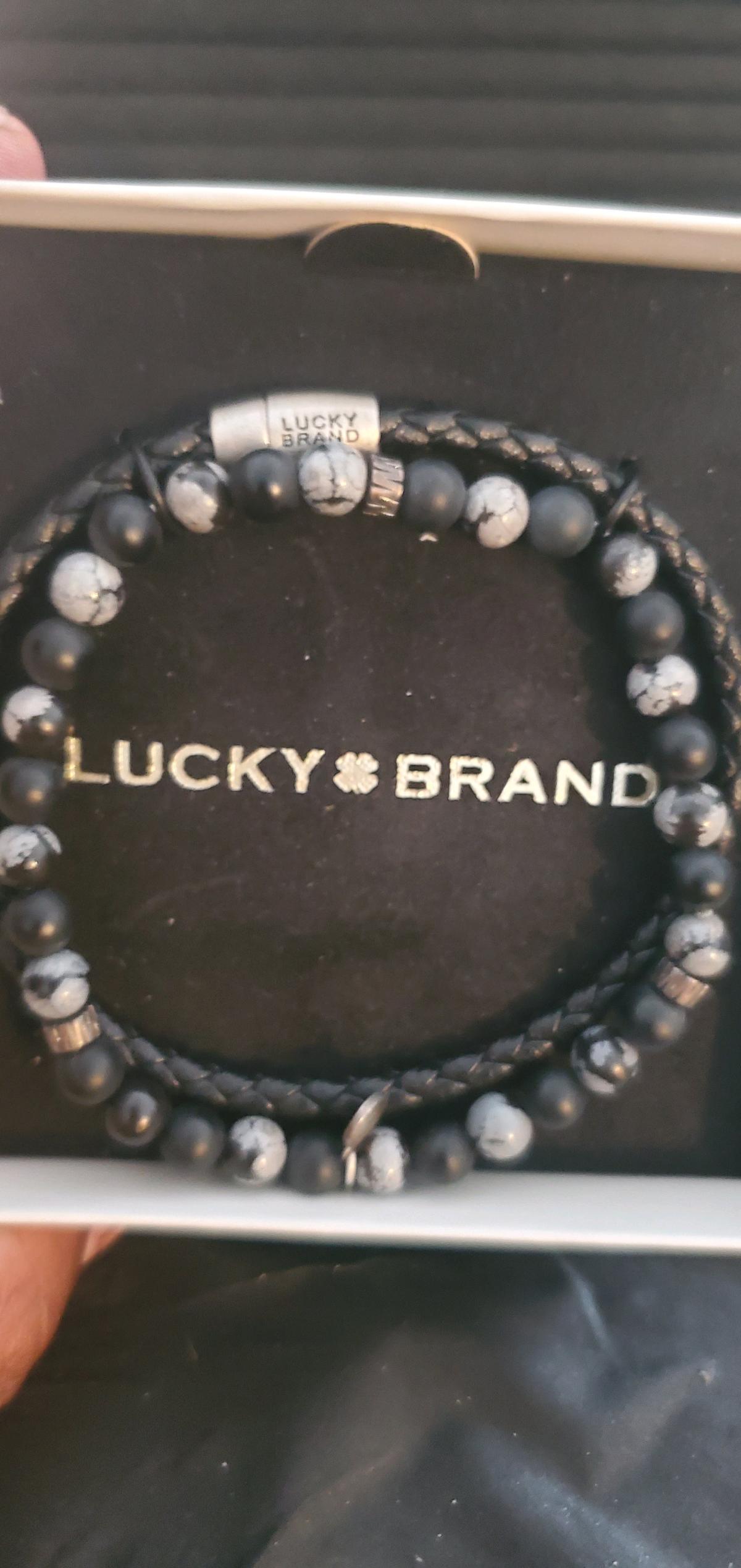 Lucky Brand Stretch Bead  Magnetic Cord Bracelet Set  2 Piec