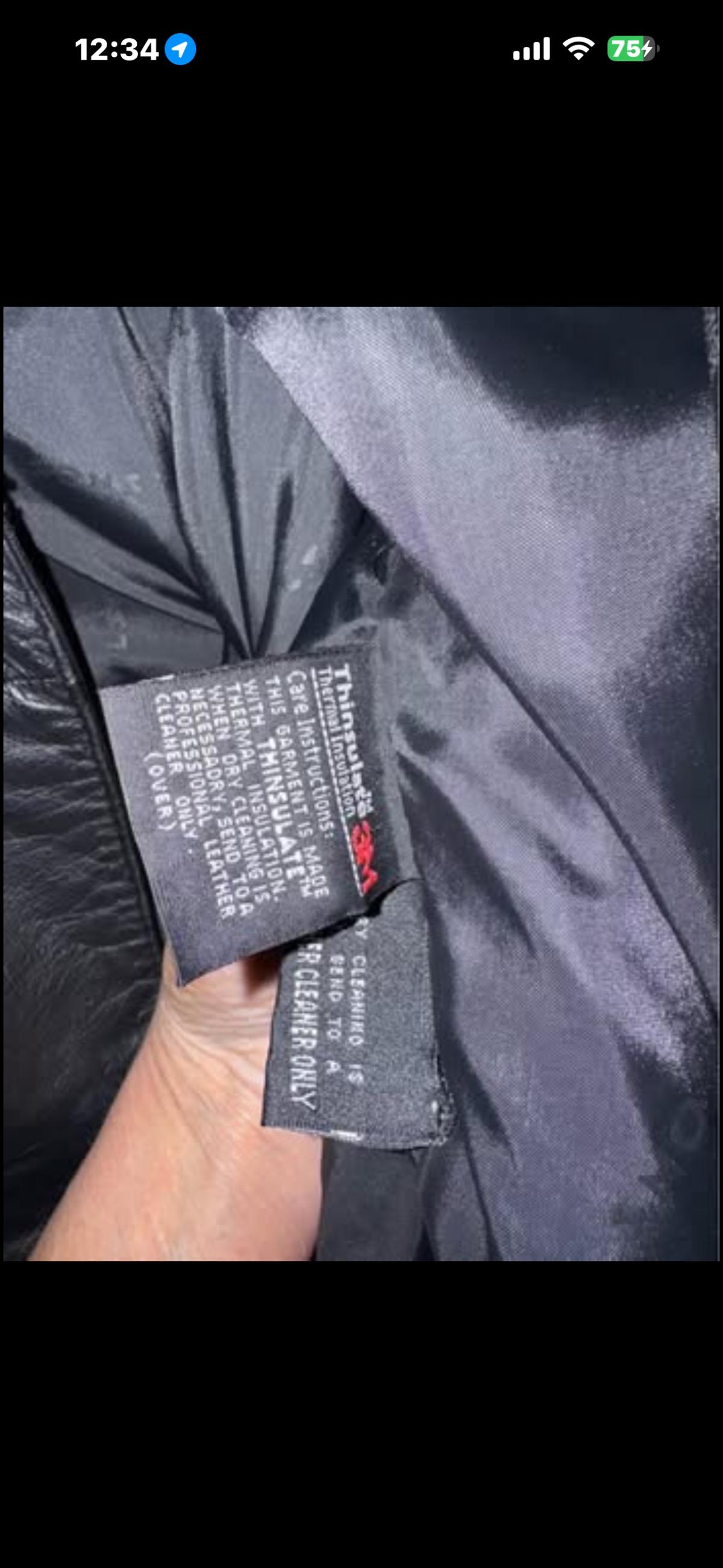 leather trench with thinsulate insert