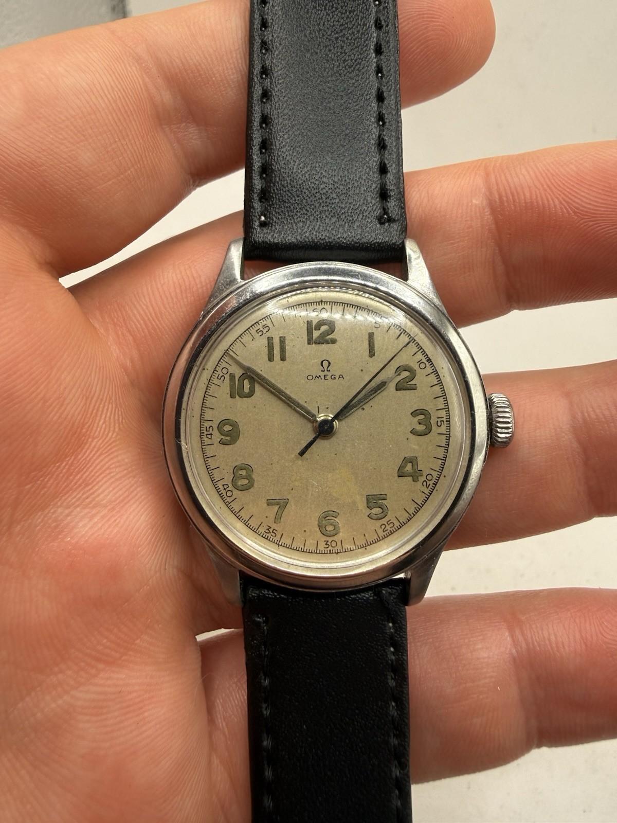 VINTAGE Omega 30T2 SC WWII Military Style Ref 2179/4 Steel 1