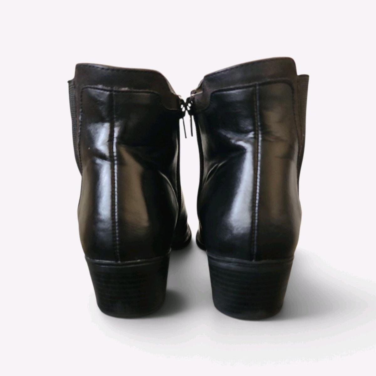 MIA Amore Black Ankle Boots Memory Foam Comfort Low Heel