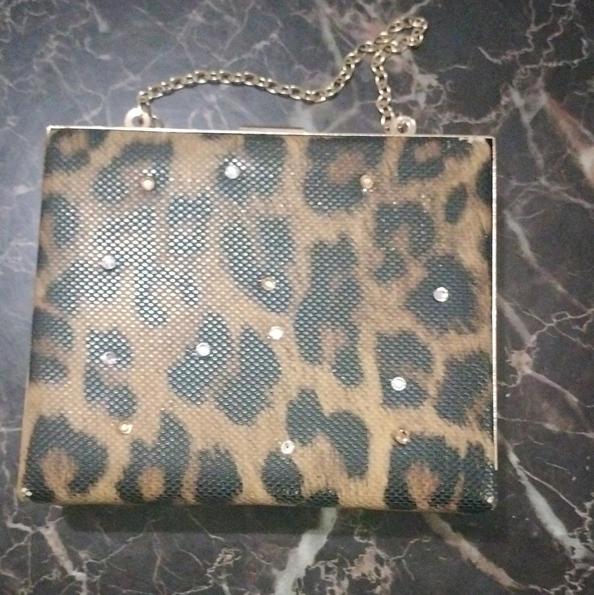 leopard print square purse