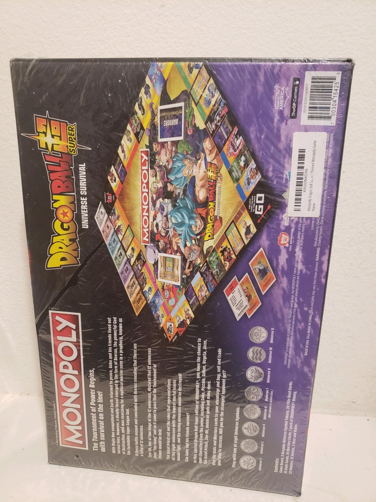 Monopoly board game dragon ball super Universe Surv8val