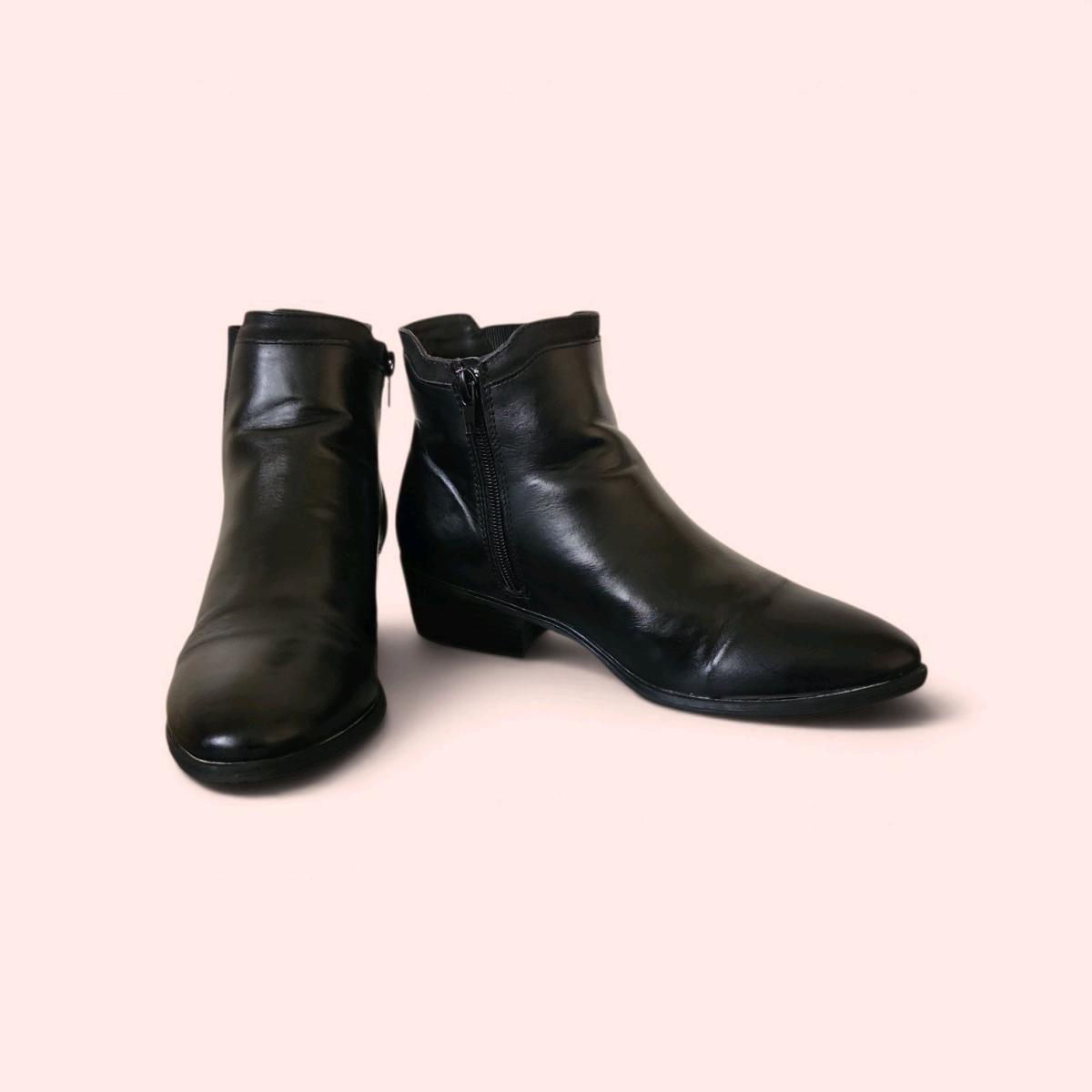MIA Amore Black Ankle Boots Memory Foam Comfort Low Heel
