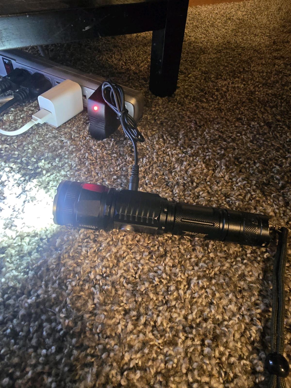 Rechargeable LED Flashlight with Charger  Super Bright  Zoom
