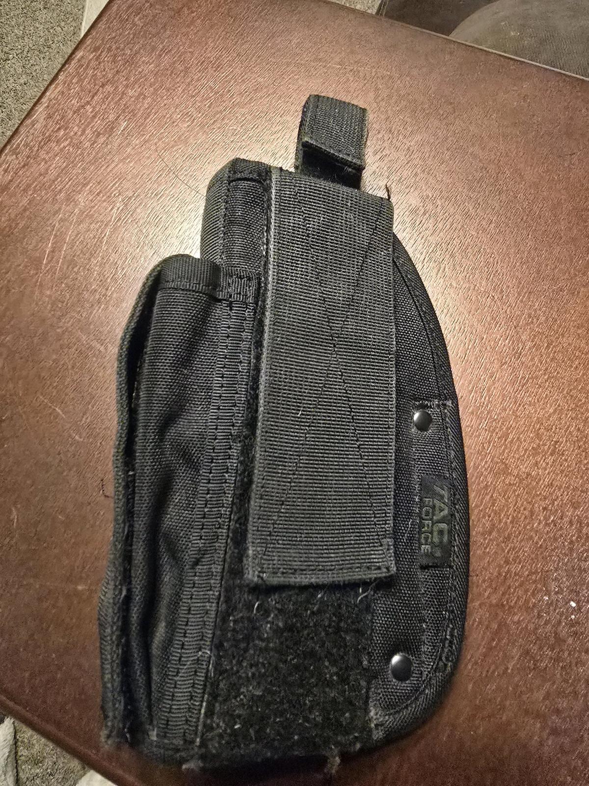 TAC FORCE Black Nylon Universal Pistol Belt Holster w Extra