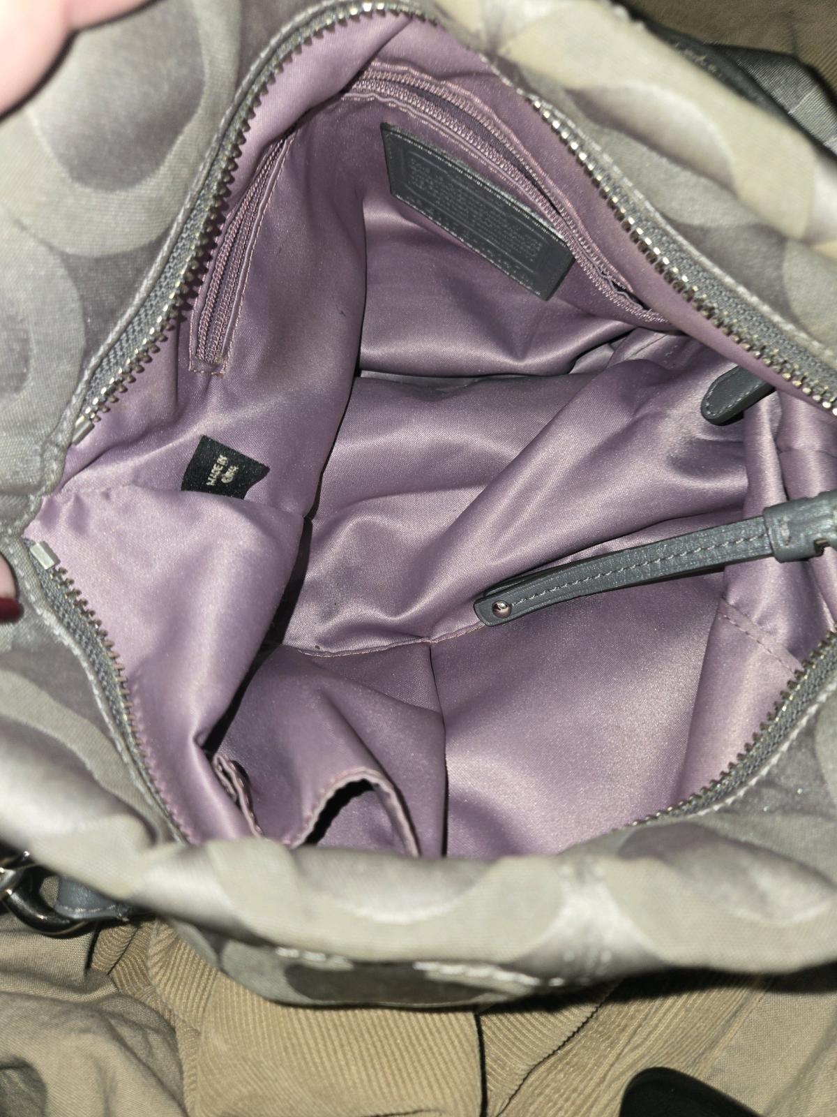 Coach Silver Gray Signature Jacquard Shoulder Bag