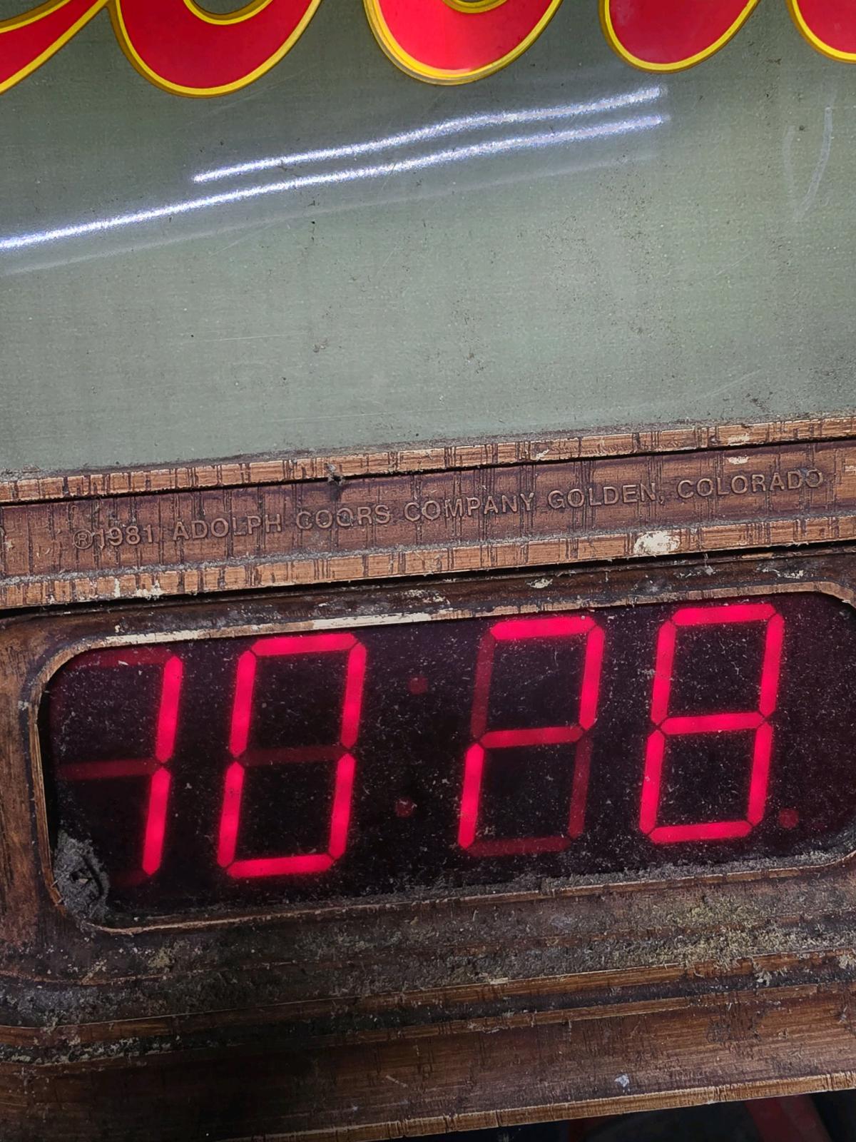 Coors sign clock