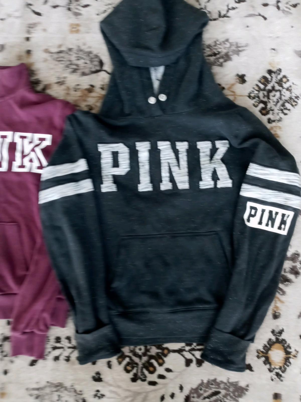 Bundle of 2 Victorias Secret PINK Pullover Sweatshirt Hoodie