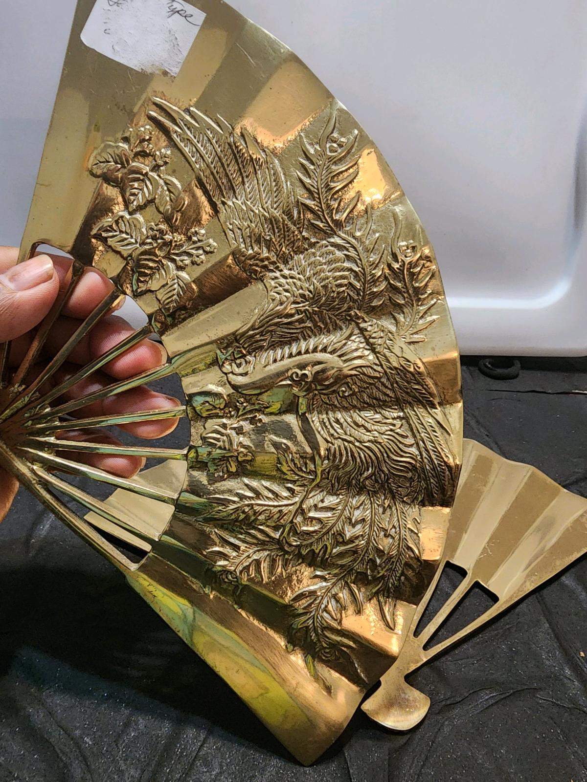 Vintage Solid Brass Phoenix Floral