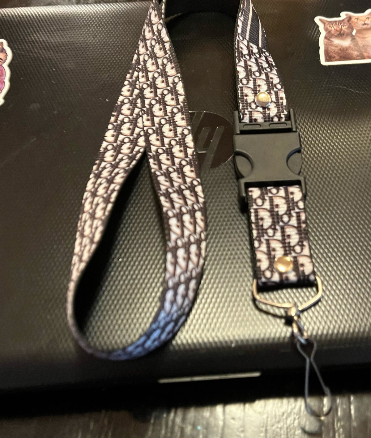 Black/White Lanyard / Brown Mickey Mouse Lanyard