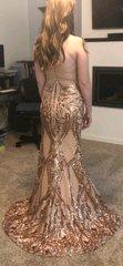 Embellished Nude Maxi Dress with Gold Sequin Detail