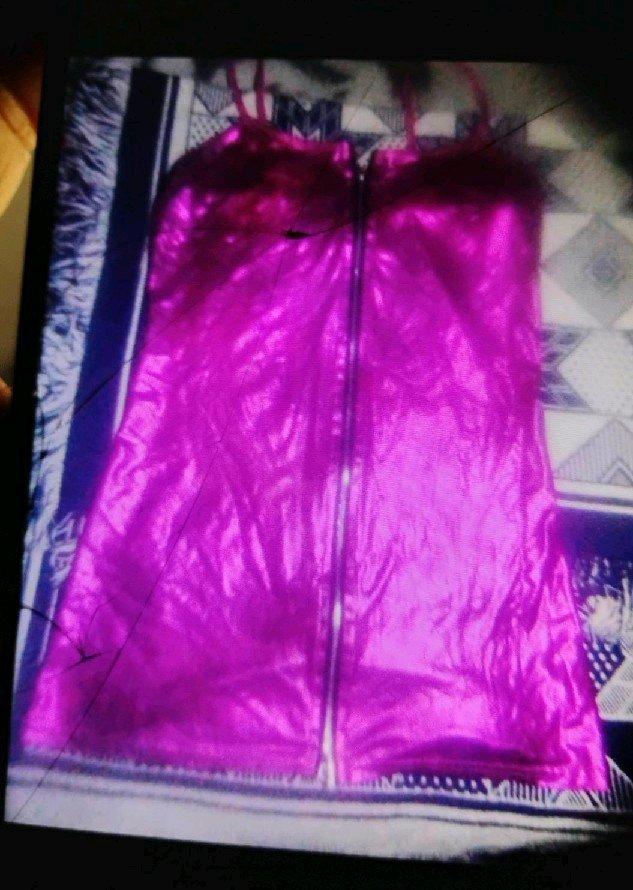 A Sexy Womens Pink Zippered Lingerie Outfit