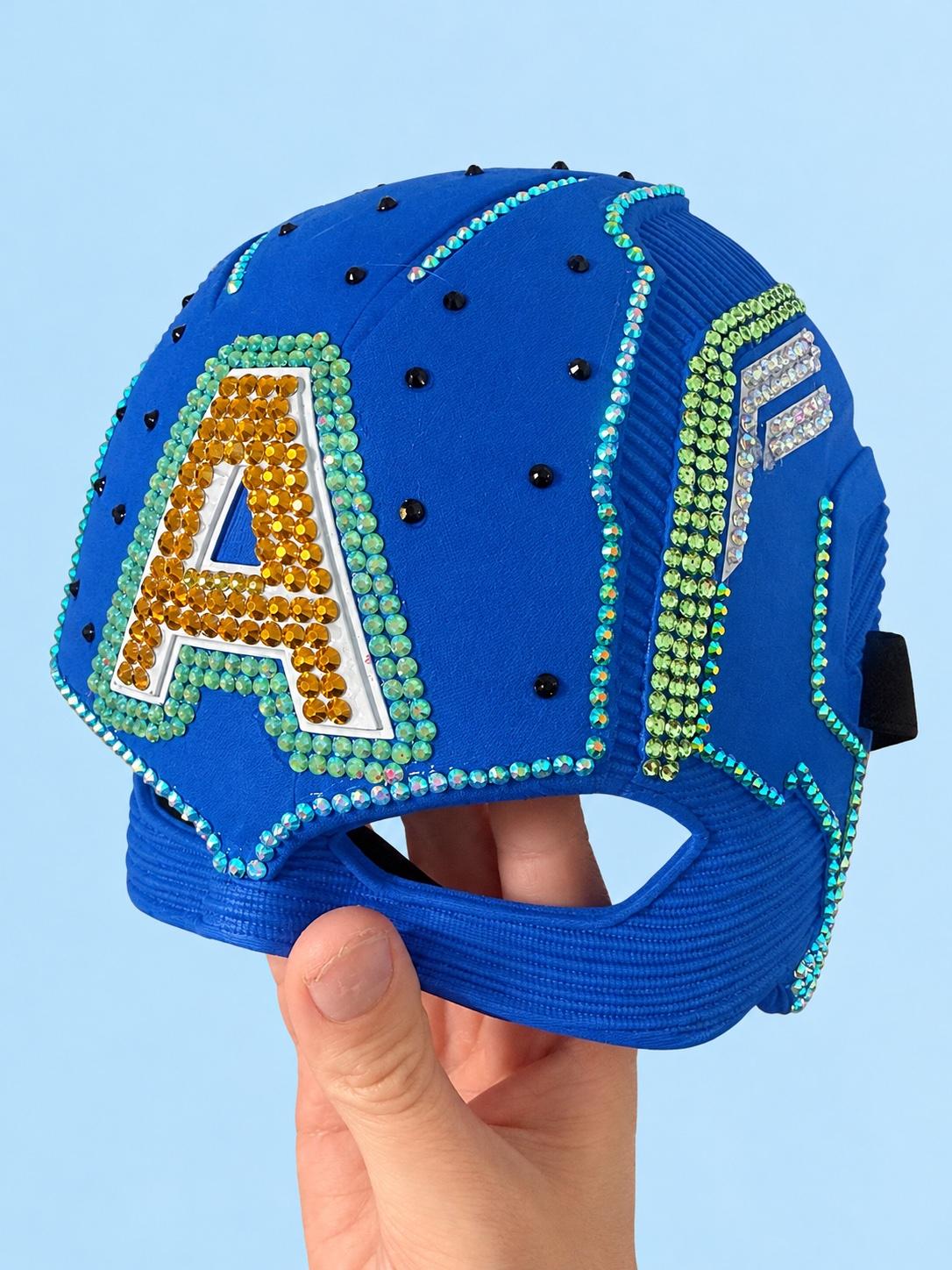 hand bedazzled Marvel mask